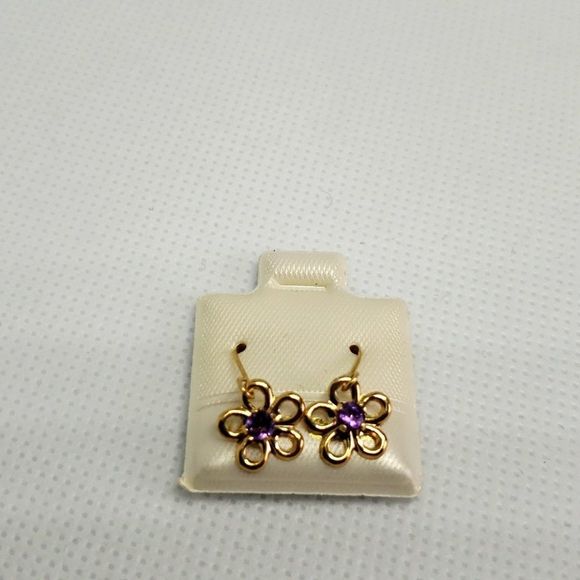14K Amethyst Earrings - Picture 2 of 3